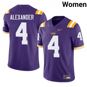 Charles Alexander #4 LSU Jersey | Iconic Purple College Football Women Stitch 56194063