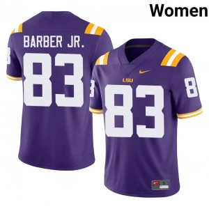 Durable Corey Barber Jr. #83 LSU Tigers Purple Jersey | Women University Football Swen Fan Gear 21198577