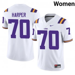Devin Harper #70 LSU Tigers Jersey | Exclusive White College Football Women Stitched 48545965