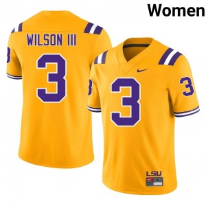 Eugene Wilson III #3 LSU Tigers Jersey | Gameday Gold College Football Women Embroidery 62110396
