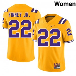 Top-Tier Havon Finney Jr. #22 Geaux Tigers Gold Jersey | Women University Football Embroidery Fan Gear 92864159