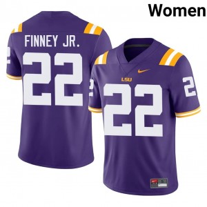 LSU Tigers Havon Finney Jr. #22 Purple Jersey | Premium Swen NCAA Football Women Apparel 36189192