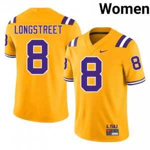 Husan Longstreet #8 Fighting Tigers Jersey | Exclusive Gold College Football Women Embroidery 70121477
