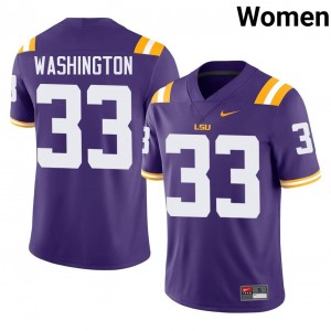 Purple Isaiah Washington #33 LSU Tigers Jersey | Women High School Football Fresh Swen 64609588
