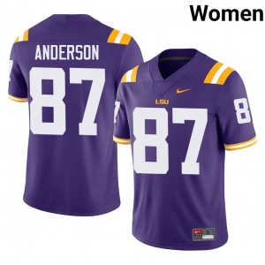 JC Anderson #87 Fighting Tigers Jersey | Exclusive Purple College Football Women Swen 17348948