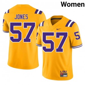 #57 JaKolby Jones Fighting Tigers Gold Jersey | Elite Embroidery Women Player Football Gear 36730016