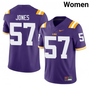 Top-Tier JaKolby Jones #57 Geaux Tigers Purple Jersey | Women University Football Swen Fan Gear 16404941