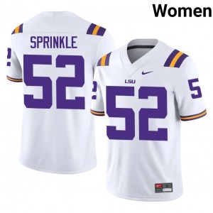 #52 Ja'Quan Sprinkle LSU White Jersey | Authentic Stitched Women Player Football Gear 52081327