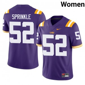 Purple Ja'Quan Sprinkle #52 Geaux Tigers Jersey | Women High School Football Limited Swen 57546908