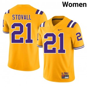 Top-Tier Jerry Stovall #21 Geaux Tigers Gold Jersey | Women University Football Embroidery Fan Gear 65822654