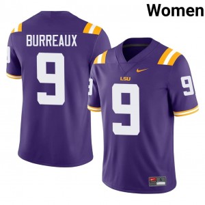 Joe Burrow Burreaux #9 LSU Tigers Jersey | Exclusive Purple College Football Women Swen 76105980
