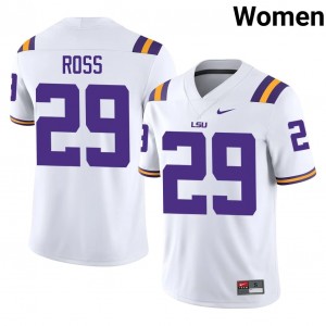 Officially Licensed Jordan Ross #29 LSU White Jersey | Women University Football Stitched Fan Gear 22138247