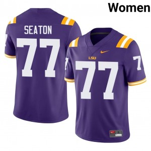 Purple Jordan Seaton #77 Fighting Tigers Jersey | Women High School Football Fresh Swen 21497130