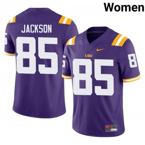 #85 Josh Jackson Geaux Tigers Purple Jersey | Classic Swen Women Player Football Gear 36940340