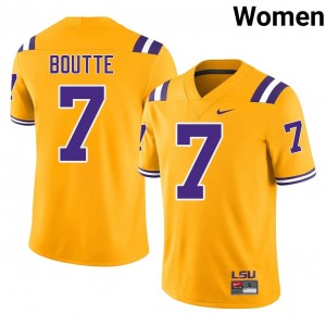 Kayshon Boutte #7 Louisiana State Jersey | Gameday Gold College Football Women Embroidery 52667833