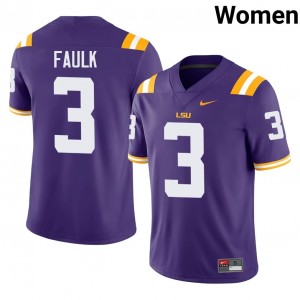 Top-Tier Kevin Faulk #3 Geaux Tigers Purple Jersey | Women University Football Swen Fan Gear 62066600