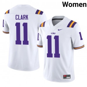 Landen Clark #11 Geaux Tigers Jersey | Pro-Grade White College Football Women Stitched 45539599