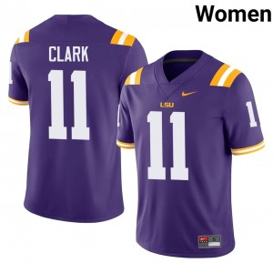 LSU Tigers Landen Clark #11 Purple Jersey | Genuine Stitch NCAA Football Women Apparel 96773603