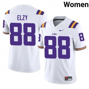 White Malik Elzy #88 Fighting Tigers Jersey | Women High School Football Fresh Stitched 95952853