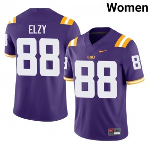 Officially Licensed Malik Elzy #88 LSU Purple Jersey | Women University Football Stitch Fan Gear 86768891