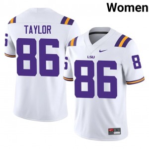#86 Mason Taylor Fighting Tigers White Jersey | Elite Stitched Women Player Football Gear 81230260