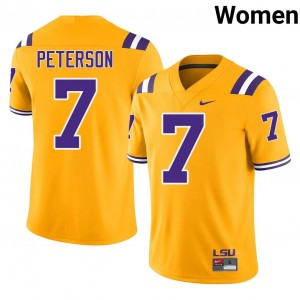Gold Patrick Peterson #7 LSU Jersey | Women High School Football Licensed Embroidery 56382162
