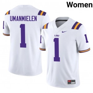 Princewill Umanmielen #1 LSU Tigers Jersey | Exclusive White College Football Women Stitched 21177477