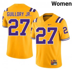 Raycine Guillory Jr. #27 Geaux Tigers Jersey | Pro-Grade Gold College Football Women Embroidery 15702433