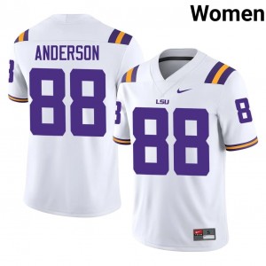 #88 Richard Anderson LSU White Jersey | Authentic Stitched Women Player Football Gear 75592551