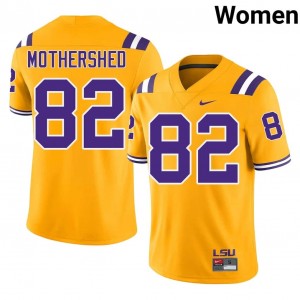 Gold Roman Mothershed #82 LSU Jersey | Women High School Football Licensed Embroidery 92227553