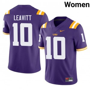 #10 Sam Leavitt Geaux Tigers Purple Jersey | Classic Swen Women Player Football Gear 76250954