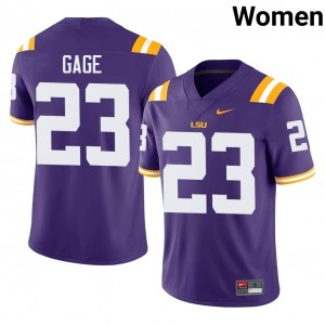 Stacy Gage #23 LSU Jersey | Iconic Purple College Football Women Stitch 19269439