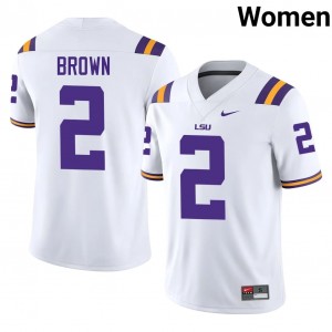 #2 Tre' Brown LSU Tigers White Jersey | Alumni Stitched Women Player Football Gear 25031554