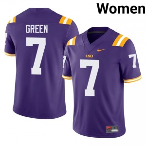 Louisiana State Trey'Dez Green #7 Purple Jersey | Genuine Stitch NCAA Football Women Apparel 46178819