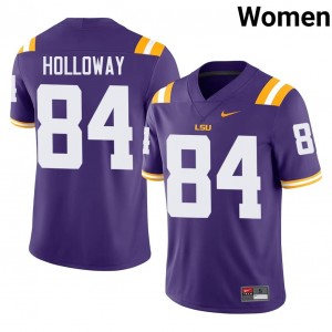 Purple Tyree Holloway #84 LSU Jersey | Women High School Football Licensed Stitch 62988560