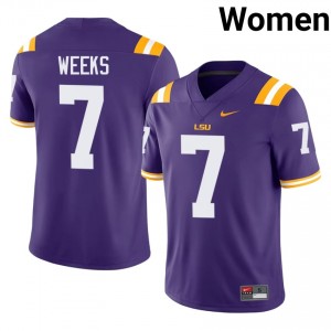 Whit Weeks #7 LSU Tigers Jersey | Exclusive Purple College Football Women Swen 42358842