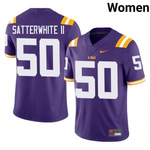 William Satterwhite II #50 LSU Tigers Jersey | Exclusive Purple College Football Women Swen 11130205