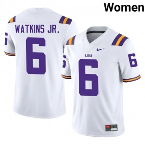 #6 Winston Watkins Jr. LSU Tigers White Jersey | Elite Stitched Women Player Football Gear 29568640