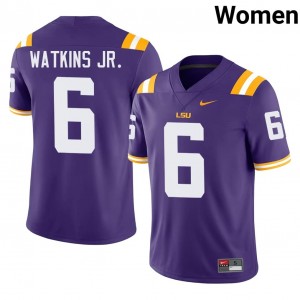 Purple Winston Watkins Jr. #6 LSU Jersey | Women High School Football Licensed Stitch 63464517