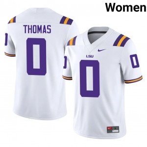 Zavion Thomas #0 Fighting Tigers Jersey | Exclusive White College Football Women Stitched 73887300