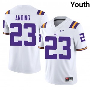 Aidan Anding #23 Geaux Tigers Jersey | Pro-Grade White College Football Youth Stitched 63706013
