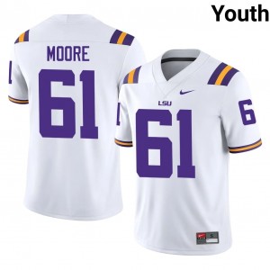 White Braelin Moore #61 Fighting Tigers Jersey | Youth High School Football Fresh Stitched 39987578