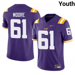 Officially Licensed Braelin Moore #61 LSU Purple Jersey | Youth University Football Stitch Fan Gear 87850821