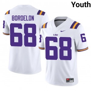 Brett Bordelon #68 Louisiana State Jersey | Gameday White College Football Youth Stitched 38313946