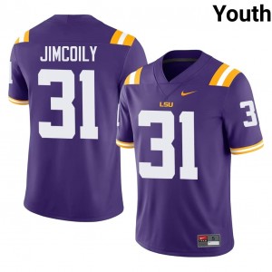 CJ Jimcoily #31 LSU Jersey | Iconic Purple College Football Youth Stitch 52833316