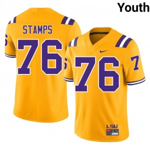 LSU Christian Stamps #76 Gold Jersey | Pro Cut Embroidery NCAA Football Youth Apparel 64161472
