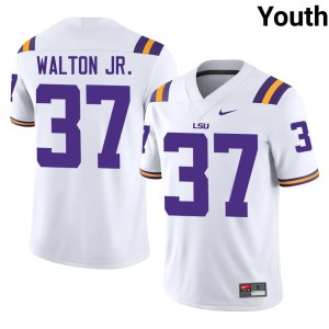 Officially Licensed Craig Walton Jr. #37 LSU White Jersey | Youth University Football Stitched Fan Gear 95205656