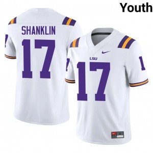 Top-Tier Damien Shanklin #17 Geaux Tigers White Jersey | Youth University Football Stitched Fan Gear 55272396
