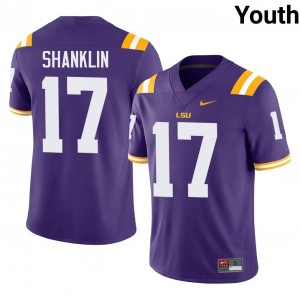 Damien Shanklin #17 LSU Tigers Jersey | Gameday Purple College Football Youth Stitch 91003707