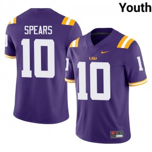Dashawn Spears #10 Geaux Tigers Jersey | Pro-Grade Purple College Football Youth Swen 65391520